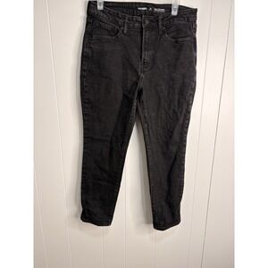 Old Navy Jeans Womens 12 Black Stretch High Rise O.G. Straight Petite Wash Black